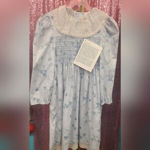 Blue Floral Kids Dress Poly Flinder